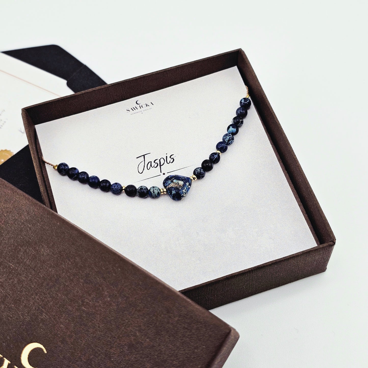 Jaspis Niebieski - bransoletka z kamieni naturalnych