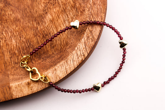 SERCA Z GRANATEM - BRANSOLETKAZ KAMIENI NATURALNYCH NA ŻYŁCE