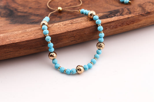 TURKUS - BRANSOLETKA Z KAMIENI NATURALNYCH