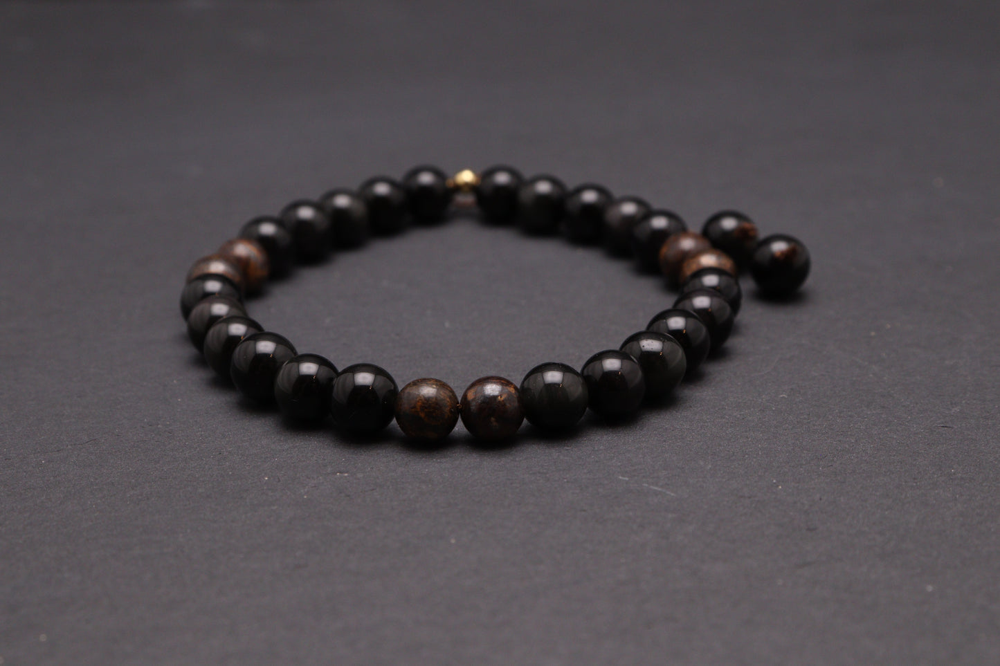 0bsydian z bronzytem - bransoletka męska