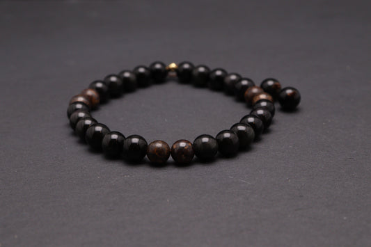 0bsydian z bronzytem - bransoletka męska