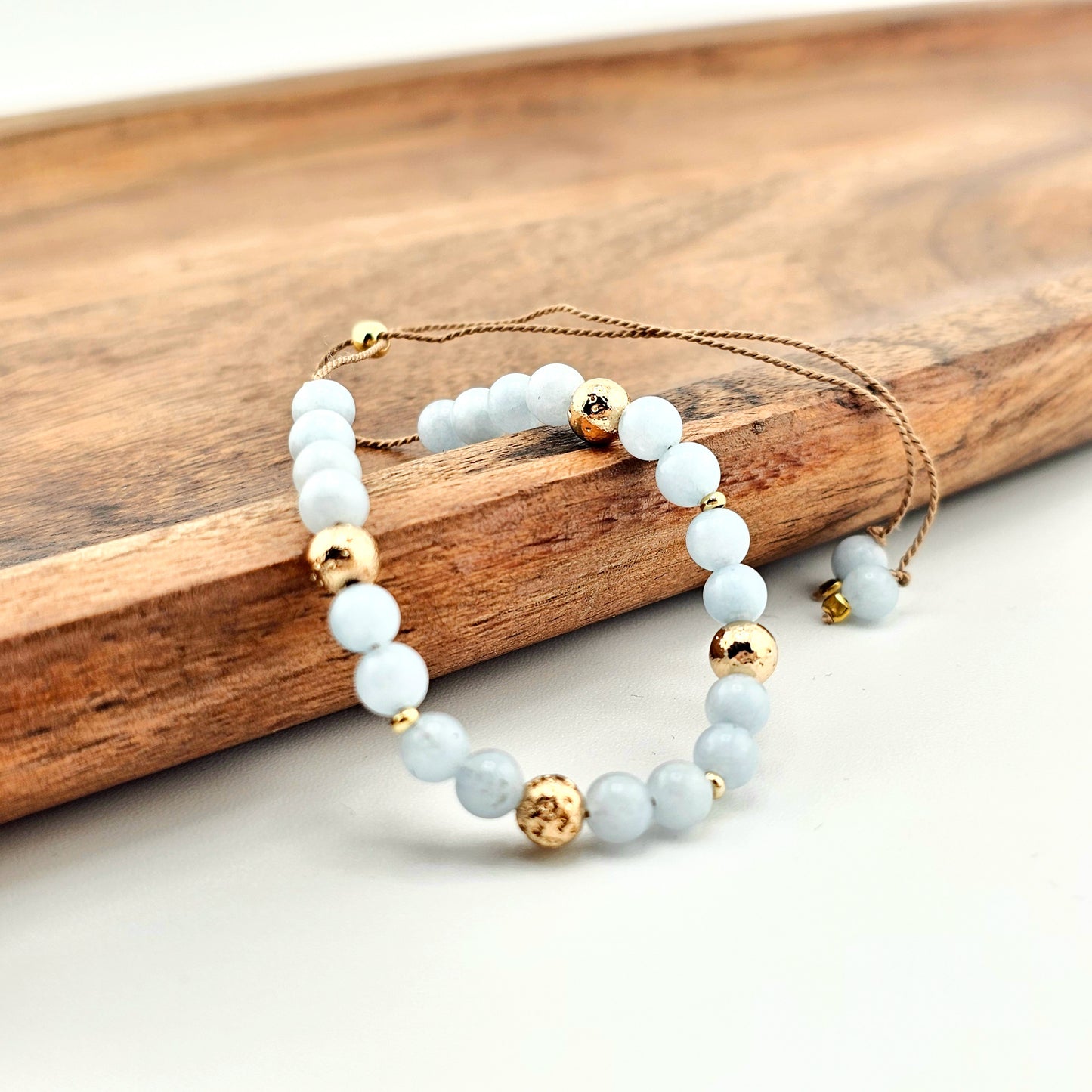 AKWAMARYN - bransoletka urodzeniowa MARZEC