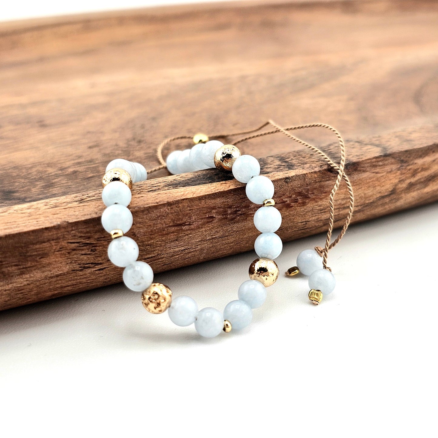 AKWAMARYN - bransoletka urodzeniowa MARZEC