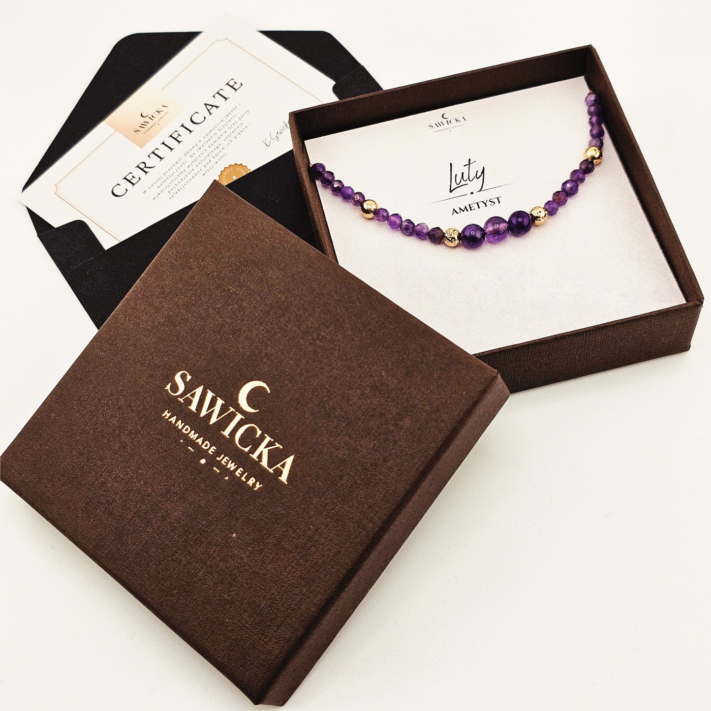 AMETYST -bransoletka urodzeniowa LUTY