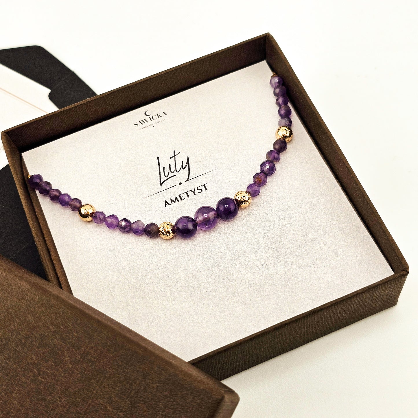 AMETYST -bransoletka urodzeniowa LUTY