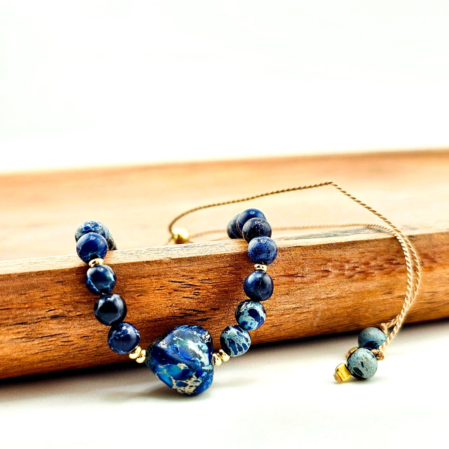 Jaspis Niebieski - bransoletka z kamieni naturalnych