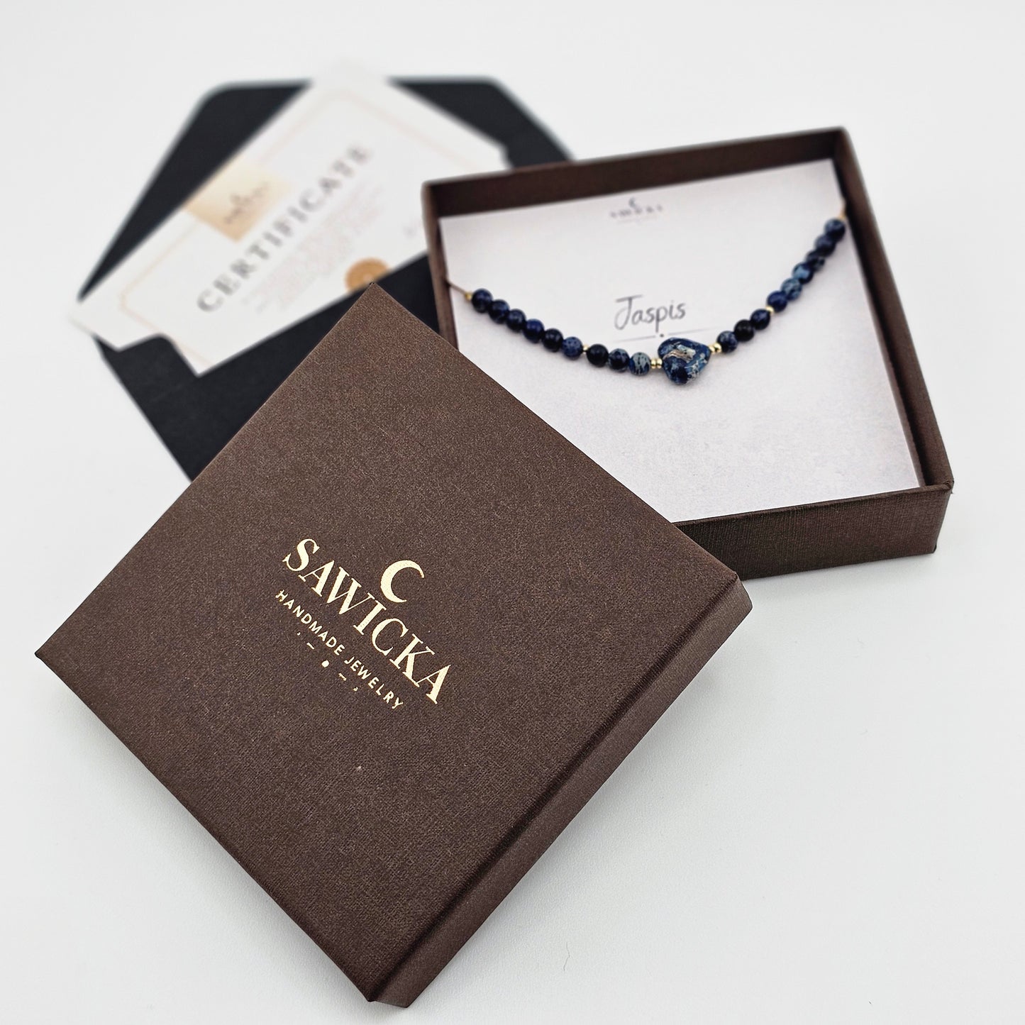 Jaspis Niebieski - bransoletka z kamieni naturalnych