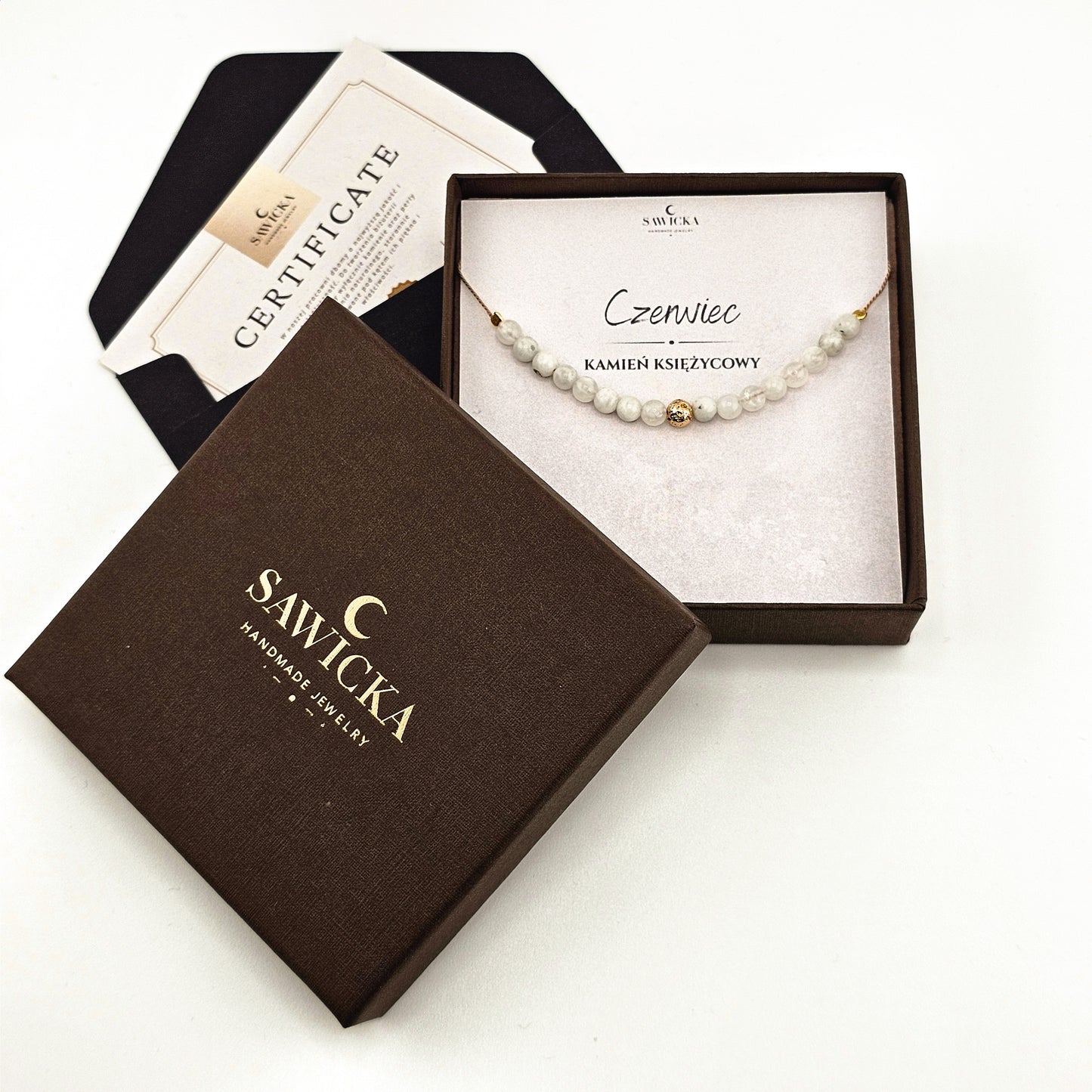 KAMIEŃ KSIĘŻYCOWY - bransoletka urodzeniowa Czerwiec