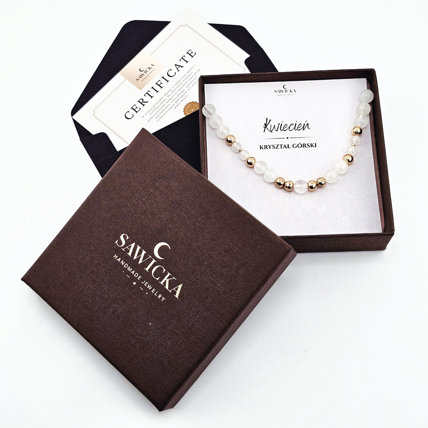 KRYSZTAŁ GÓRSKI - bransoletka urodzeniowa dla KWIETNIA