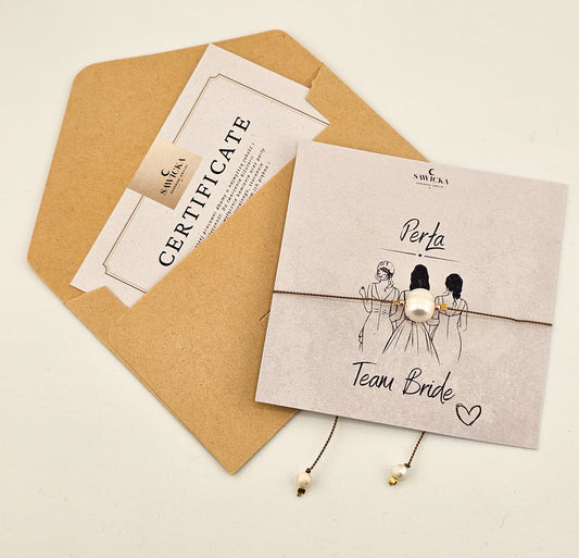 Bransoletka z perłą na sznurku Bride Team - wieczór panieński - panna młoda - bride