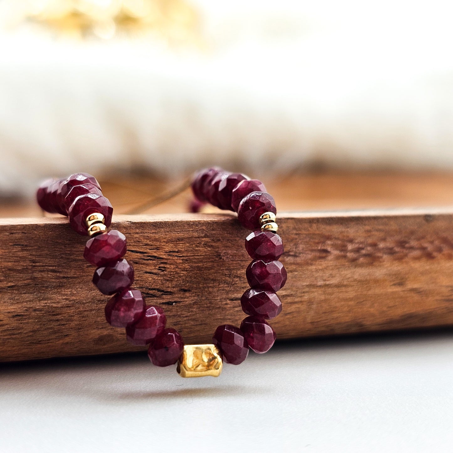 Kwarc bordo - bransoletka z kamieninaturalnych