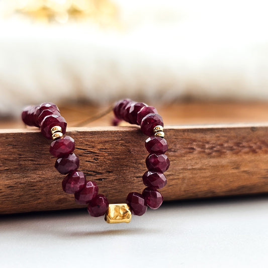 Kwarc bordo - bransoletka z kamieninaturalnych