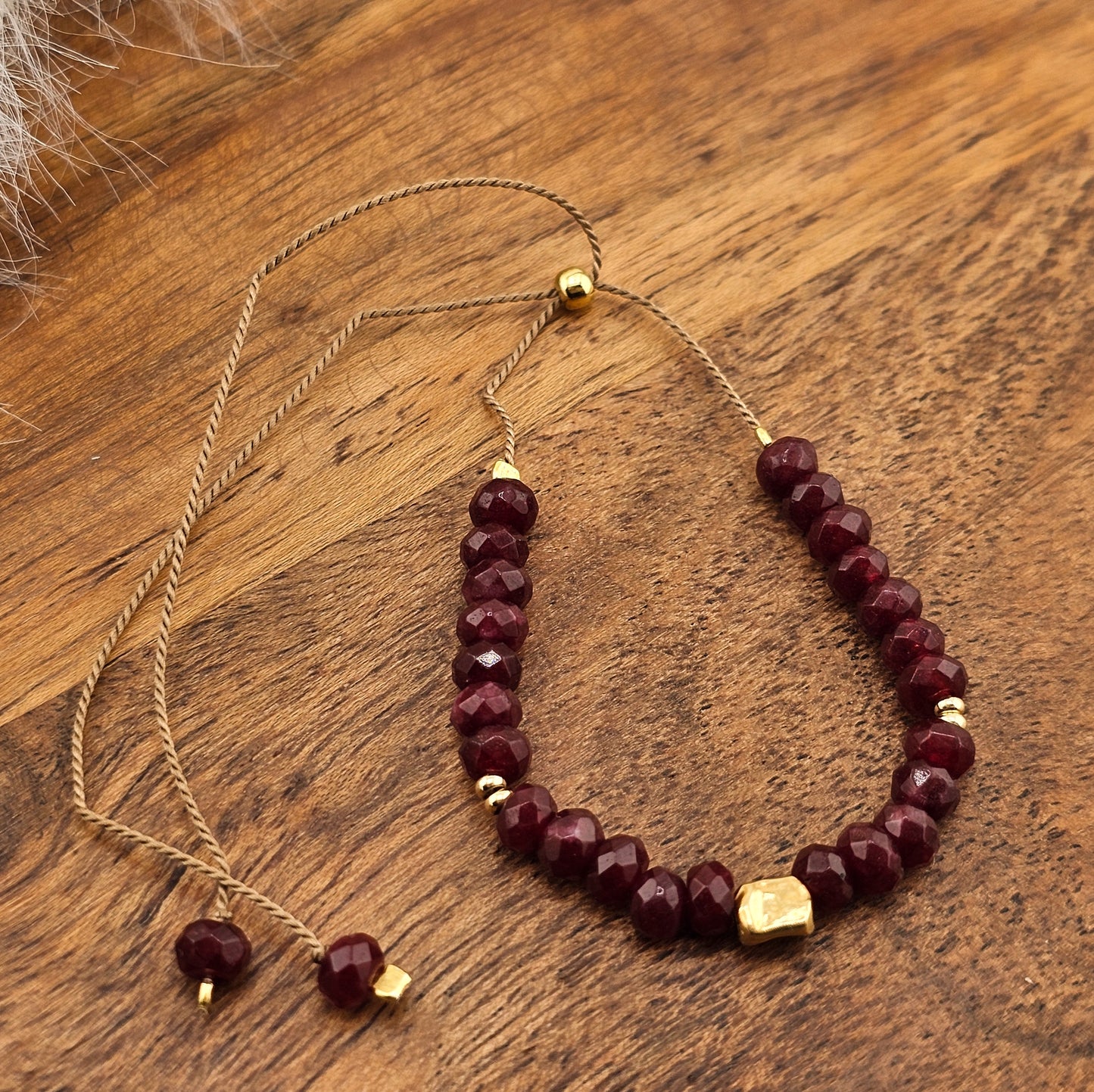 Kwarc bordo - bransoletka z kamieninaturalnych