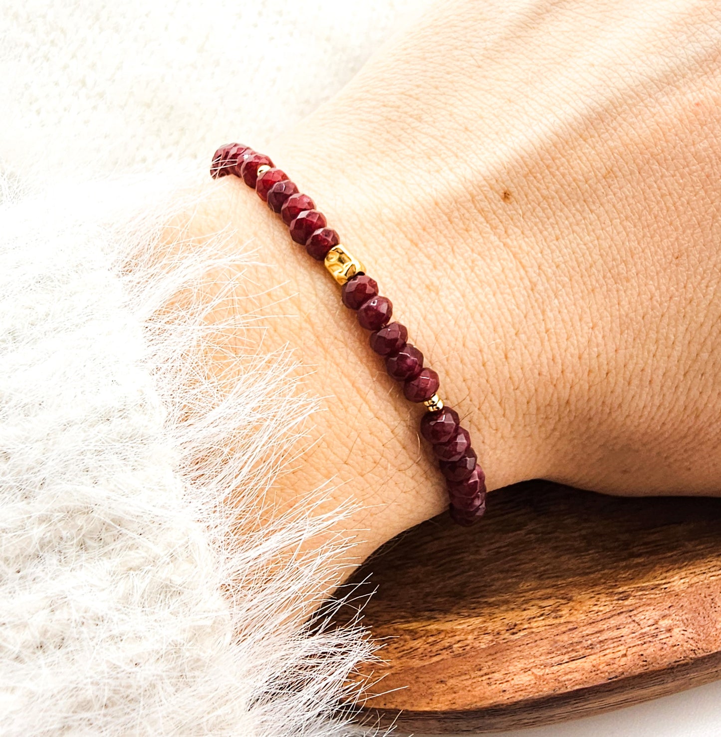 Kwarc bordo - bransoletka z kamieninaturalnych