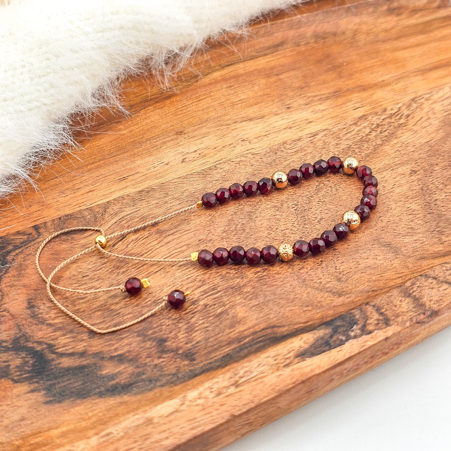 Agat bordowy - bransoletka z kamieni naturalnych