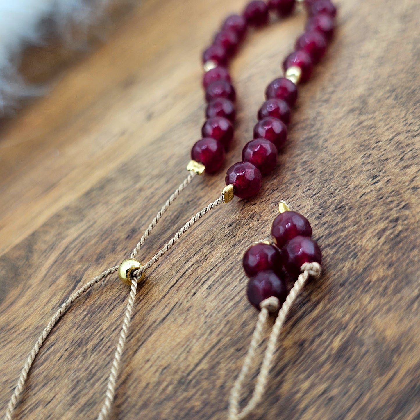 Jadeit bordowy - bransoletka z kamieni naturalnych - bransoletka z jadeitem