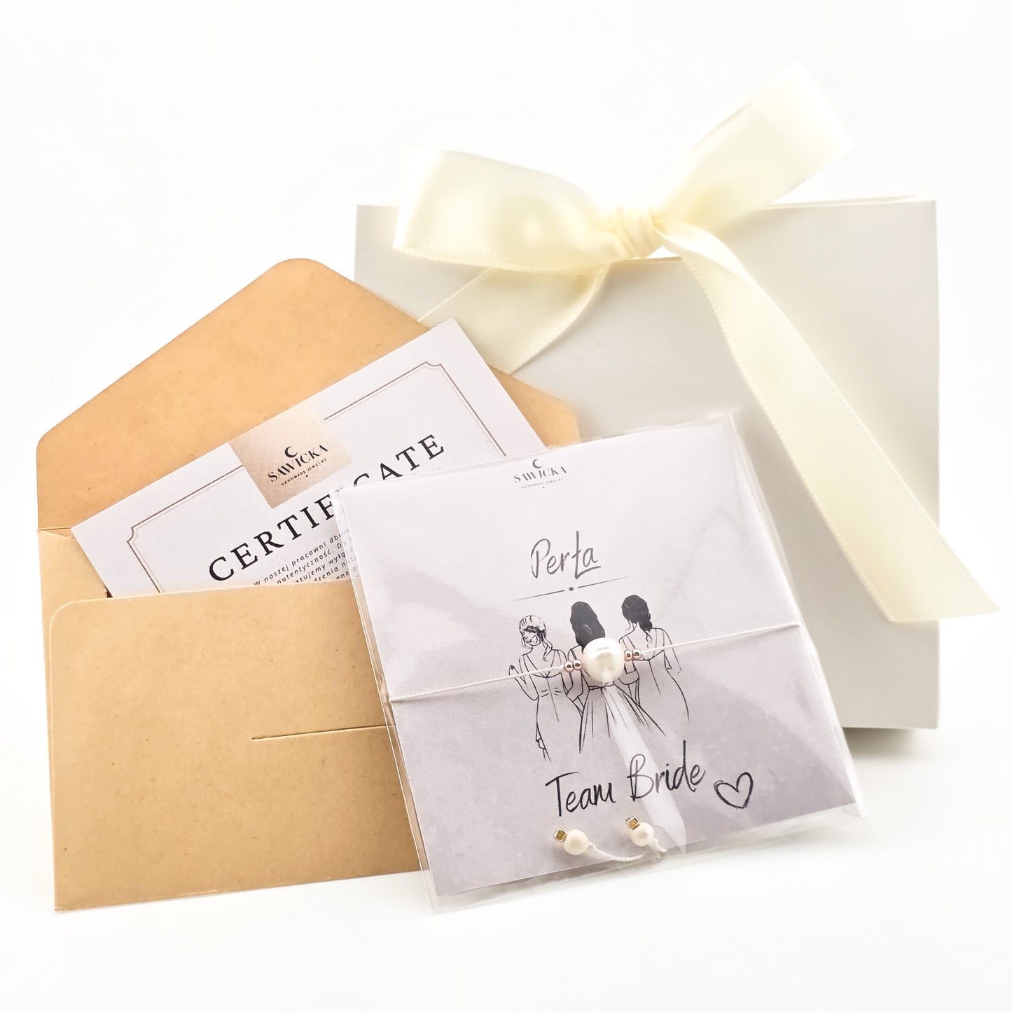 Bransoletka z perłą na sznurku - Wieczór Panieński - Team Bride