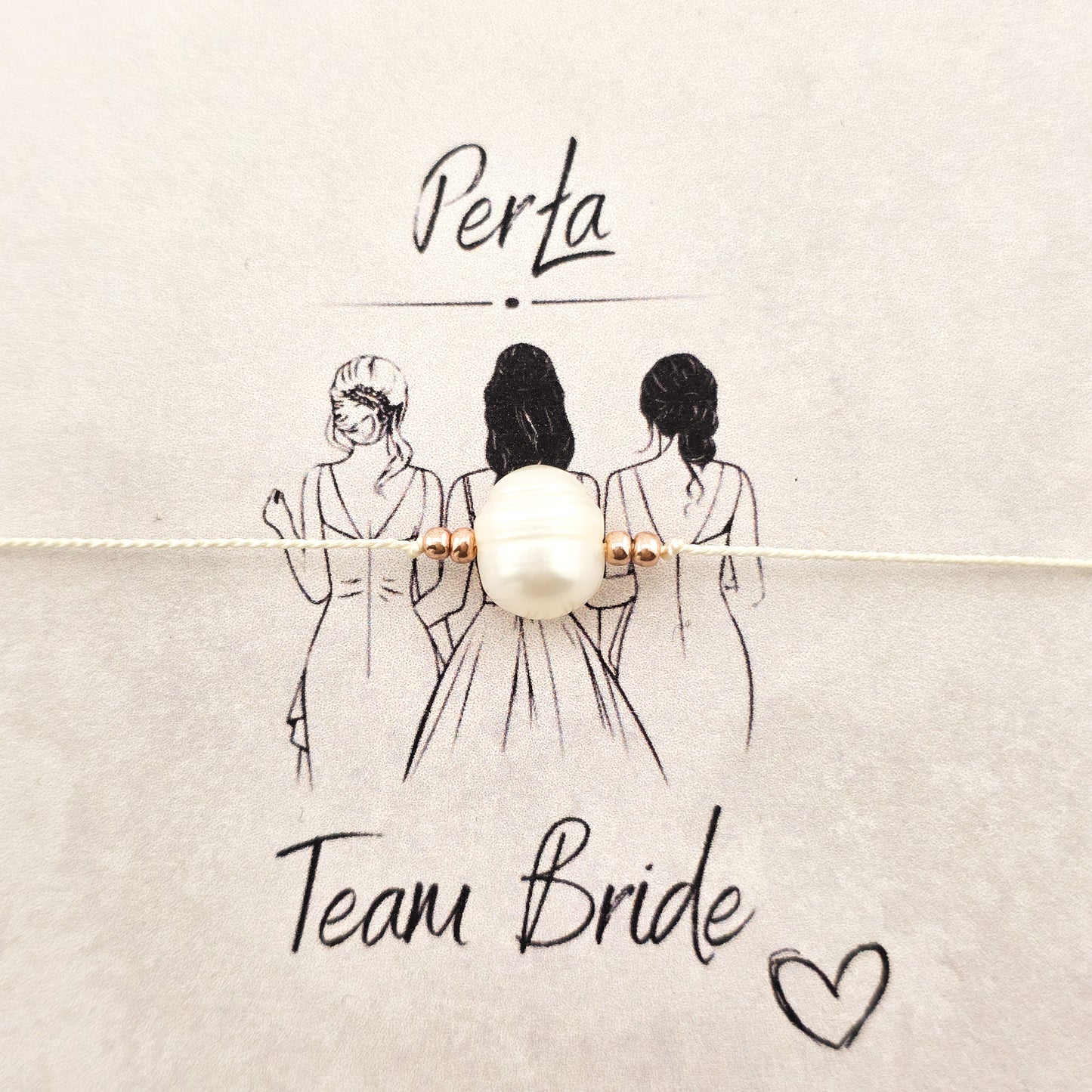 Bransoletka z perłą na sznurku - Wieczór Panieński - Team Bride