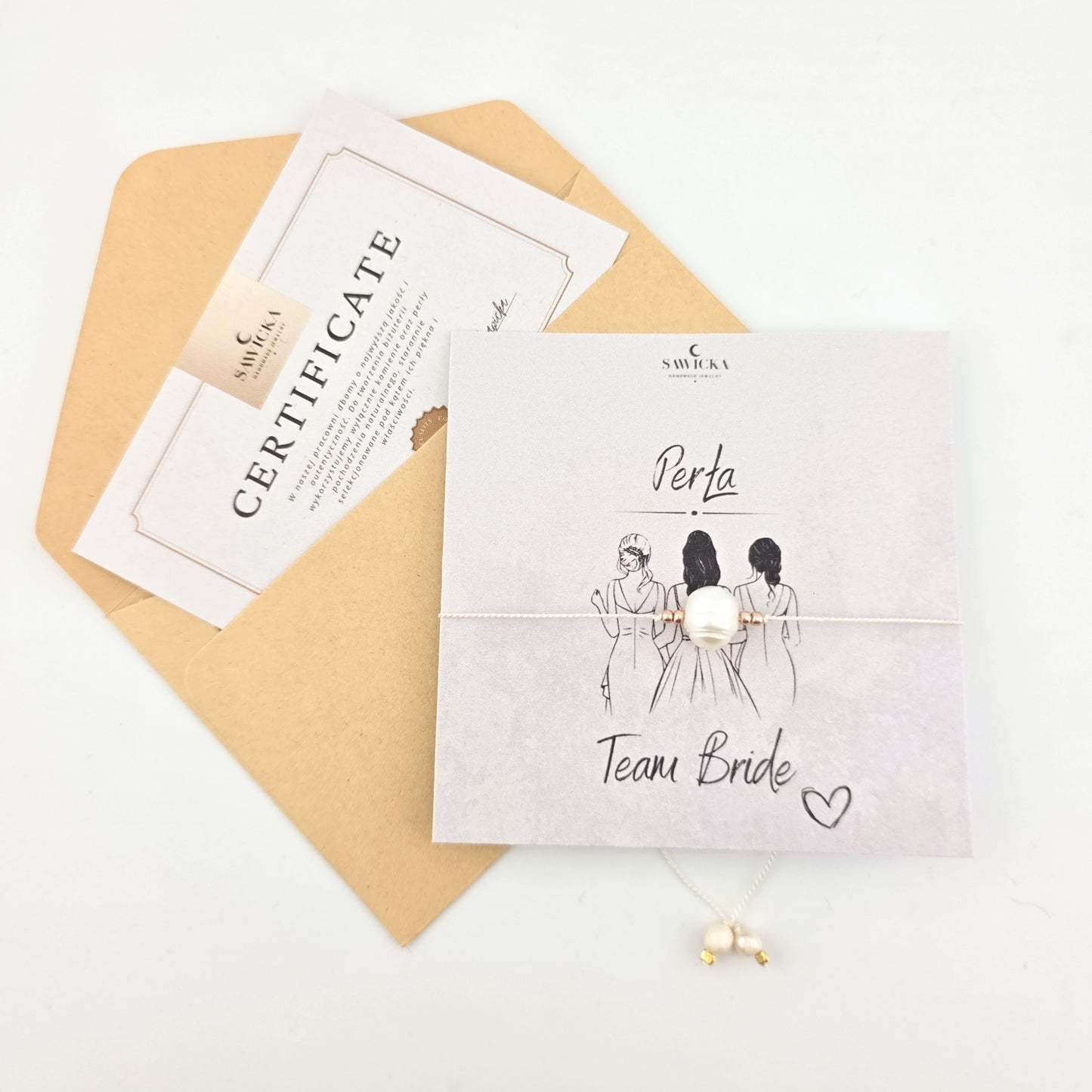 Bransoletka z perłą na sznurku - Wieczór Panieński - Team Bride