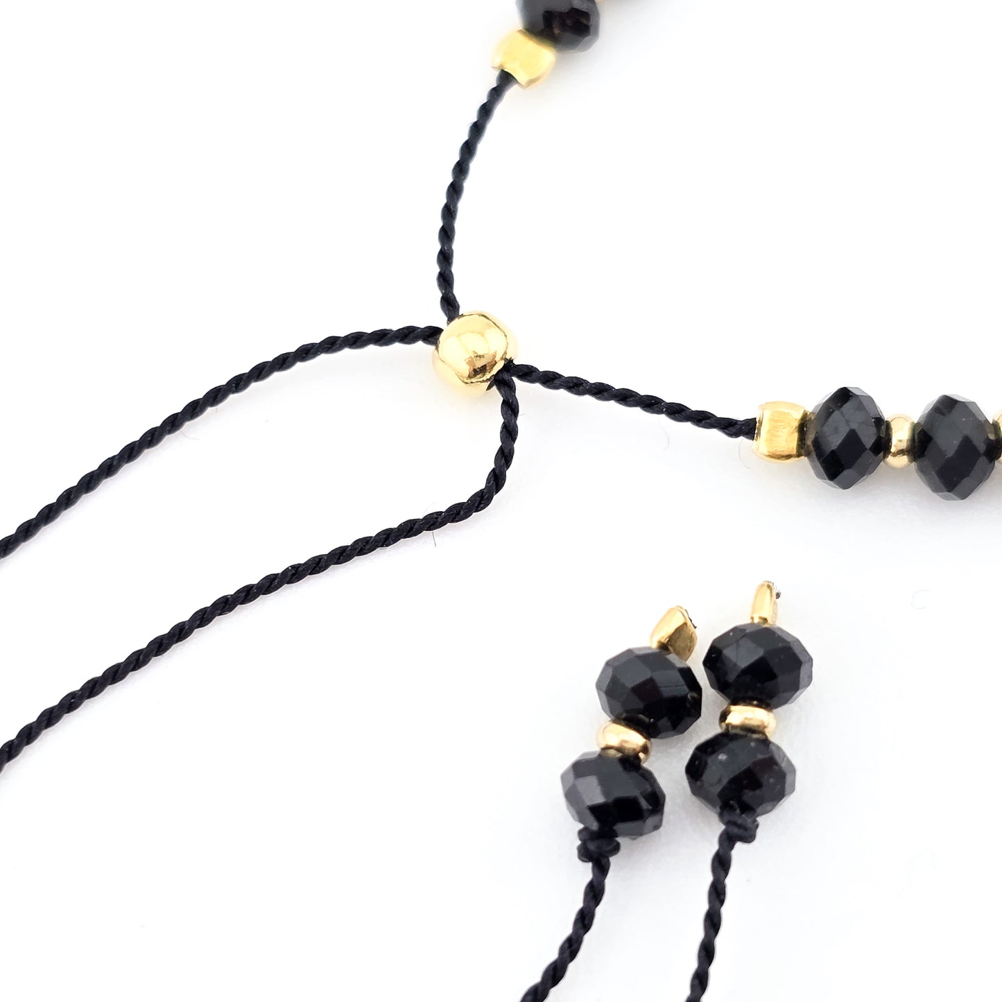 Turmalin z ażurowym koralikiem - bransoletka z kamieni naturalnych