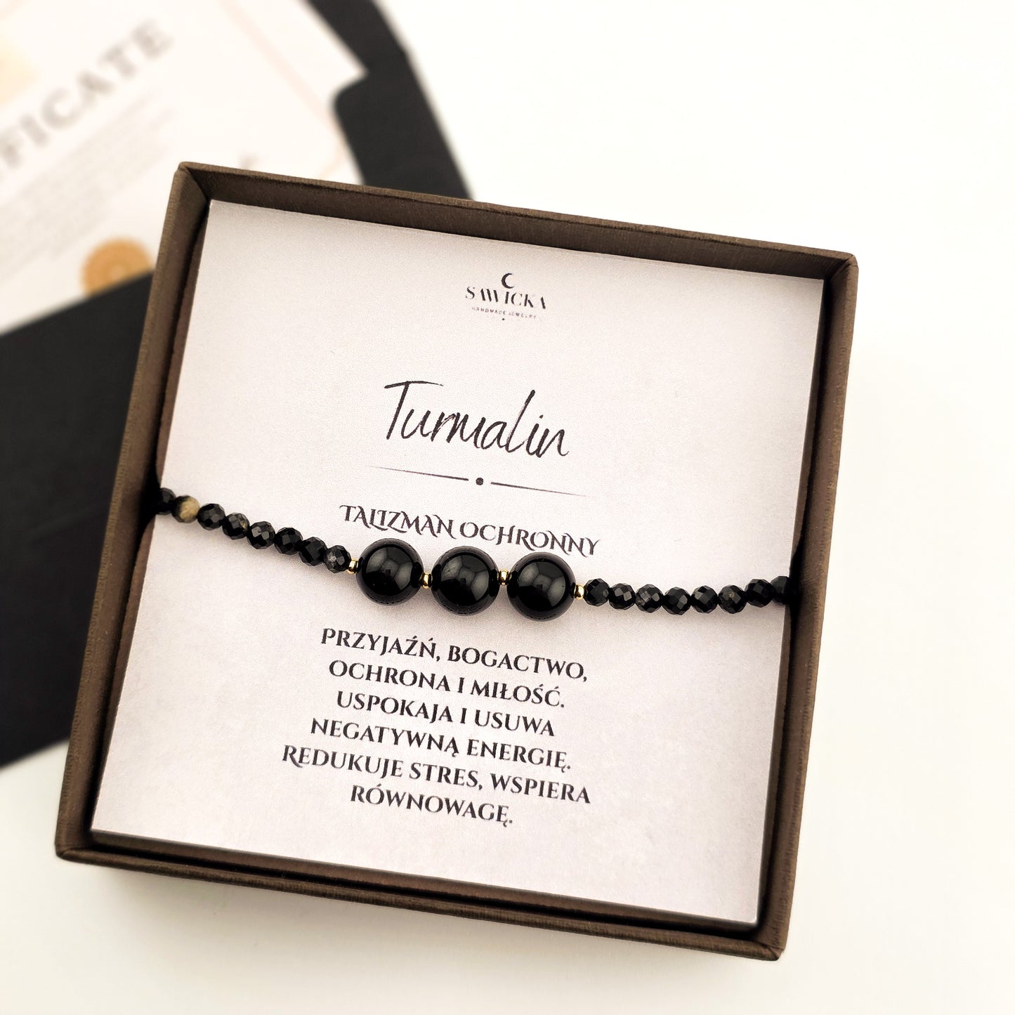 TURMALIN BRANSOLETKA Z KAMIENI NATURALNYCH