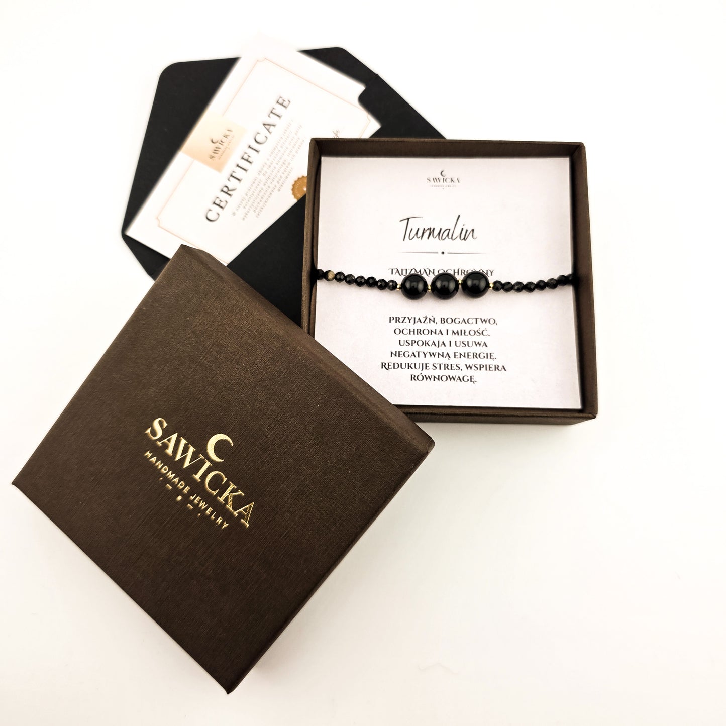 TURMALIN BRANSOLETKA Z KAMIENI NATURALNYCH