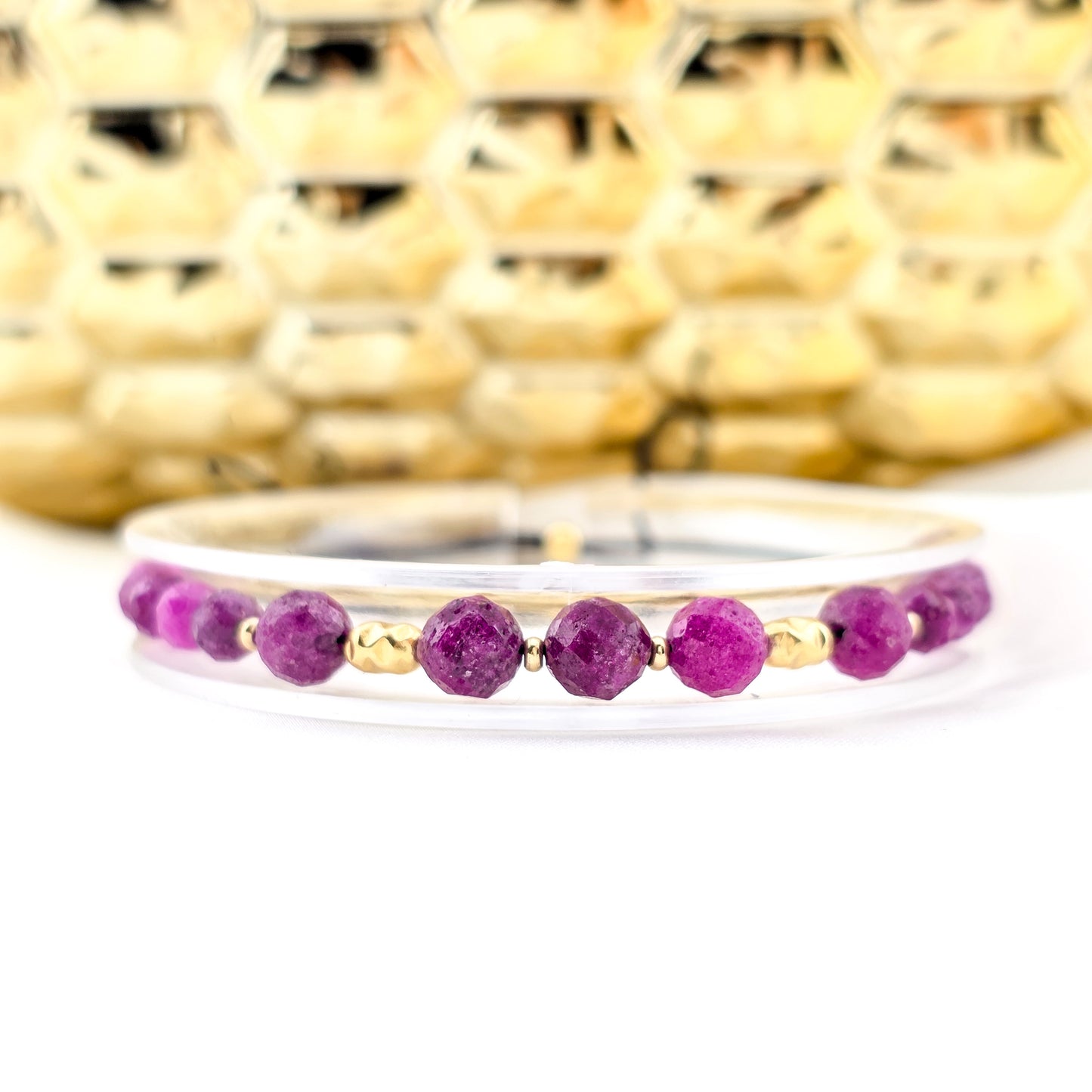 BRANSOLETKA Z RUBINEM