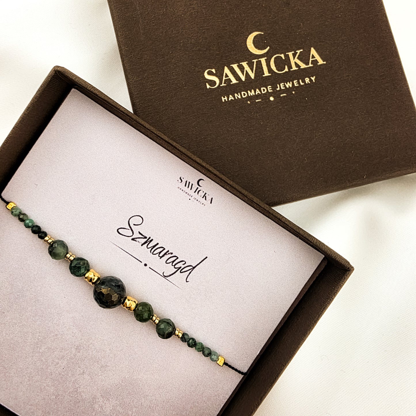 BRANSOLETKA ZE SZMARAGDEM