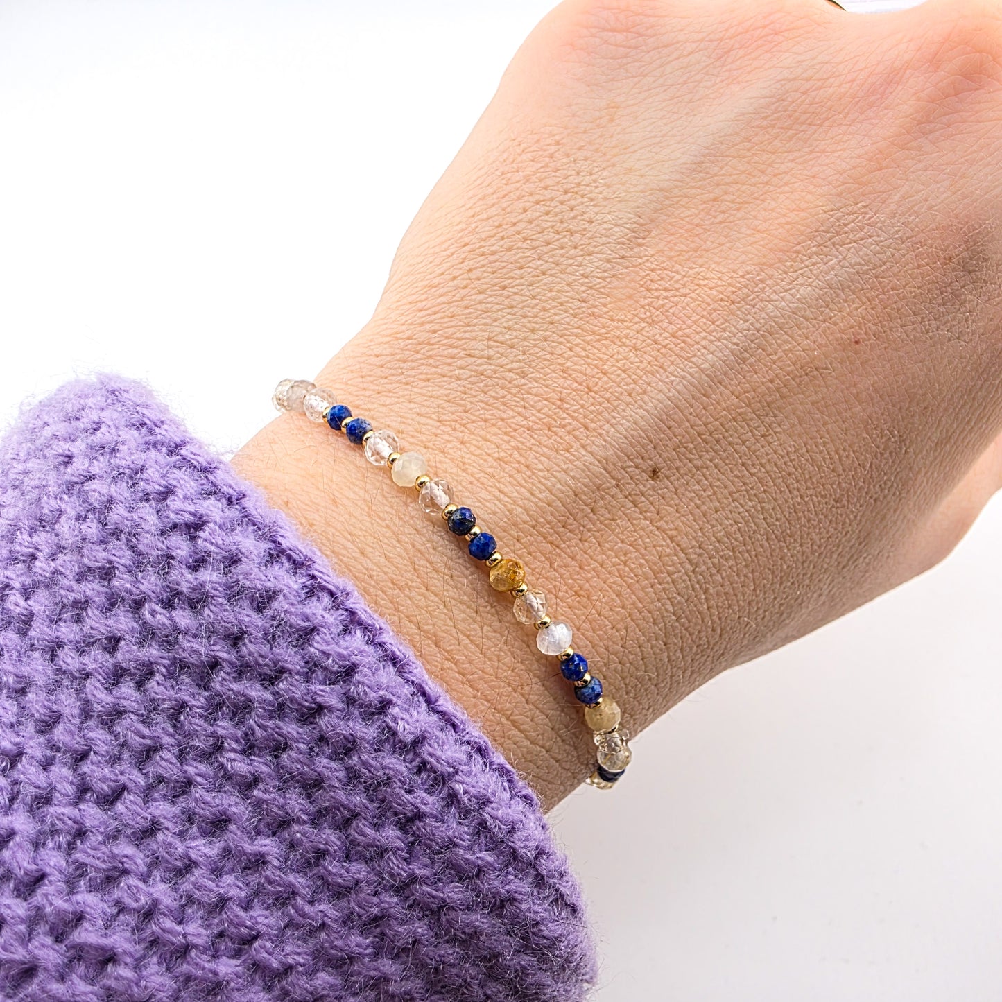 KLUCZ DO MEDYTACJI - Potęga umysłu - bransoletka talizman z cytrynem i lapis lazuli