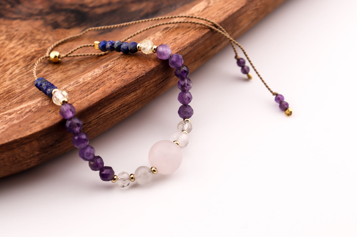 KLUCZ DO MEDYSTACJI - Duchowe Przebudzenie - bransoletka talizman  z ametystem i lapis lazuli