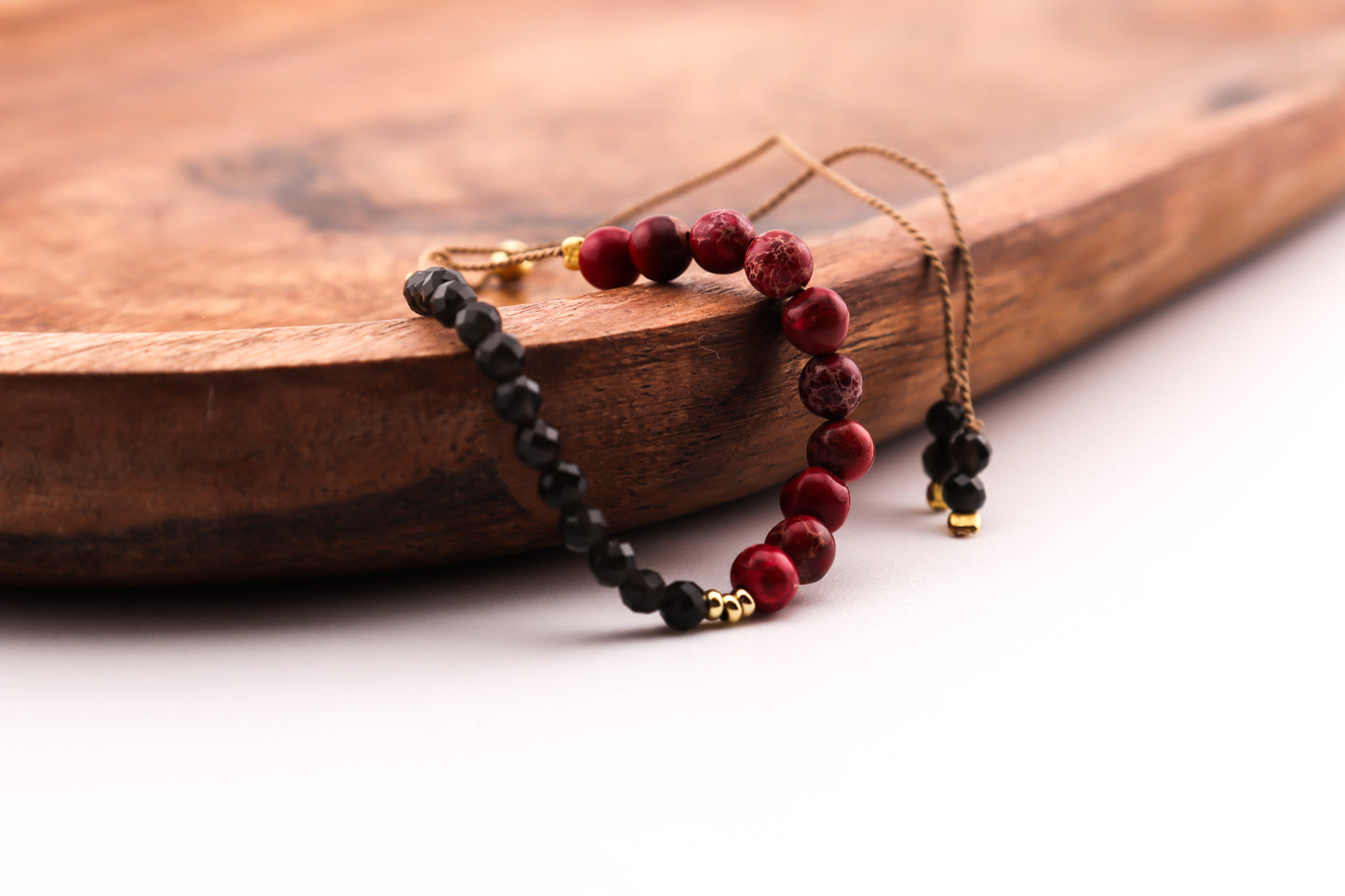 BRANSOLETKA TALIZMAN OCHRONNY OBSYDIAN Z JASPISEM