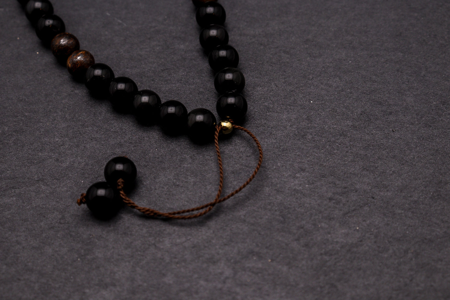 0bsydian z bronzytem - bransoletka męska