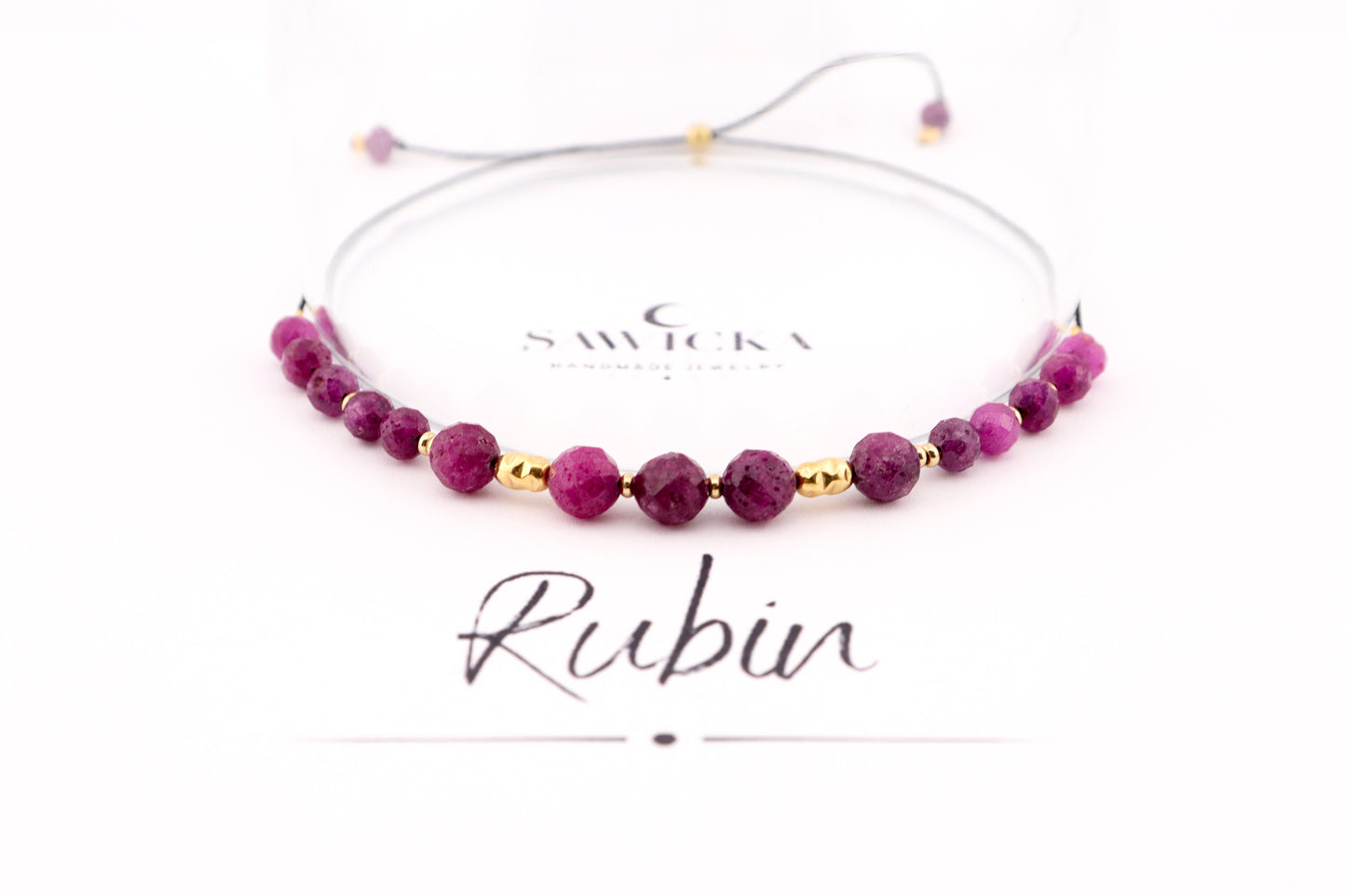 BRANSOLETKA Z RUBINEM