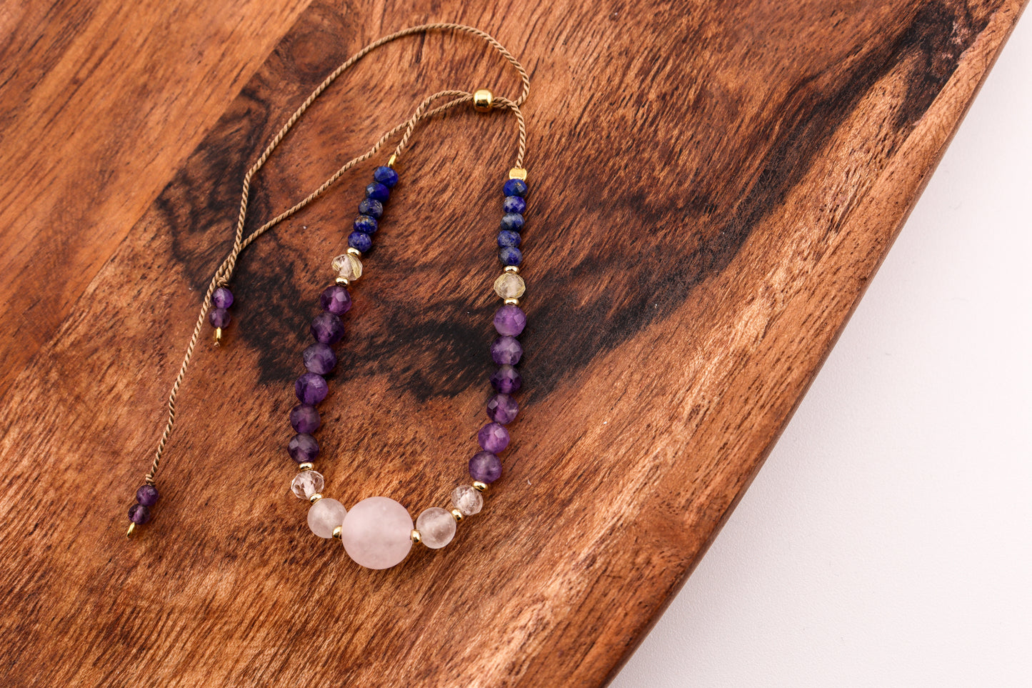 KLUCZ DO MEDYSTACJI - Duchowe Przebudzenie - bransoletka talizman  z ametystem i lapis lazuli