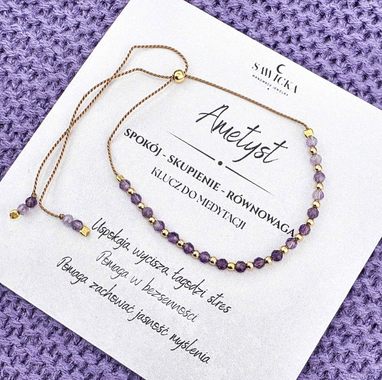 Bransoletka z ametystem - KLUCZ DO MEDYTACJI